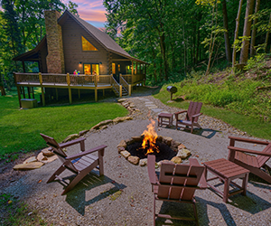 Cedar Falls Cabin porch, side