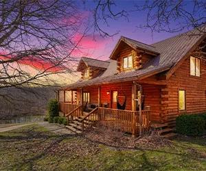 waters edge Ridge Cabin porch, side